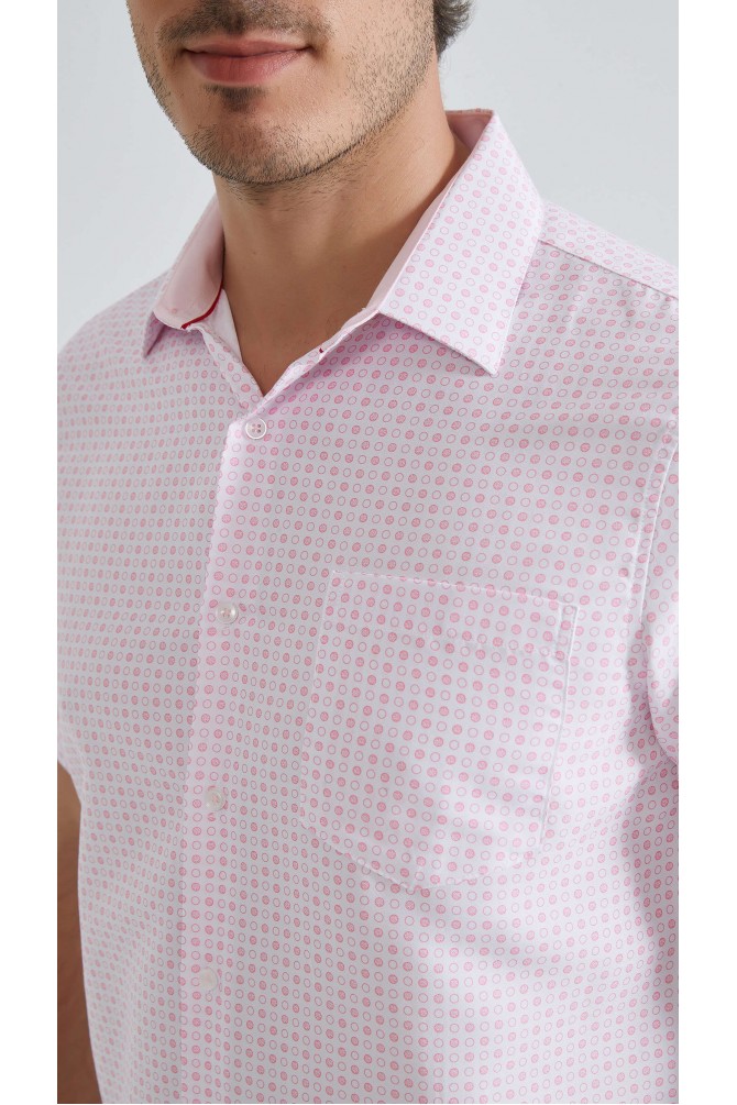 Patterned sleeveless shirt comfort fit - Pink