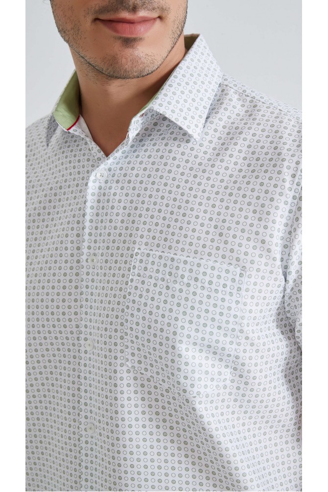 Patterned sleeveless shirt comfort fit - Green