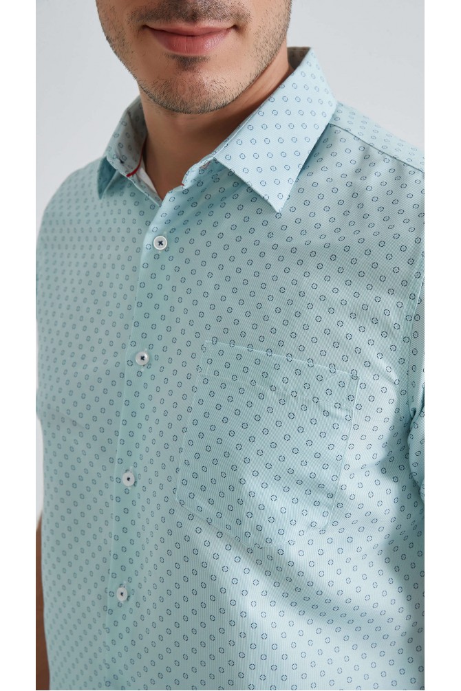 Patterned sleeveless shirt comfort fit - Green