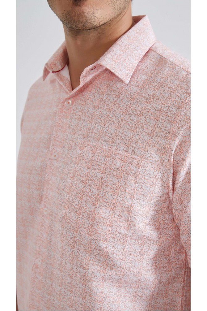 Patterned sleeveless shirt comfort fit - Orange