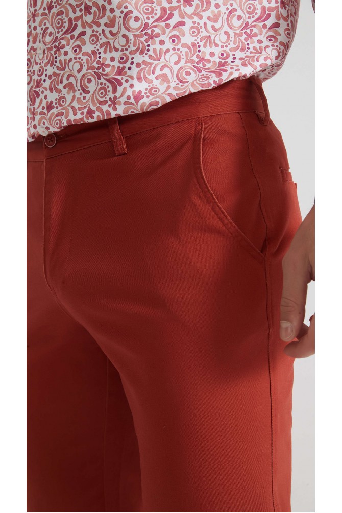 Pantalon chino coupe confort - Terracotta