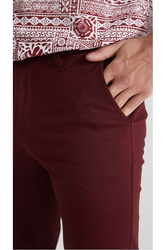 Pantalon chino coupe confort - Prune