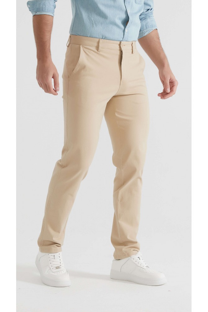 Pantalon chino coupe confort - Beige