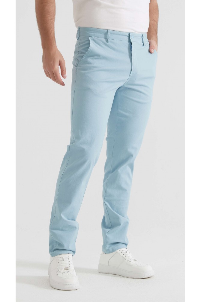 Pantalon chino coupe confort - Bleu aqua