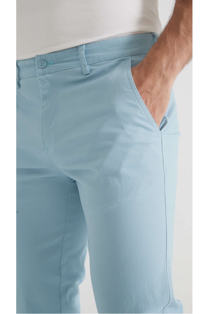 Pantalon chino coupe confort - Bleu aqua