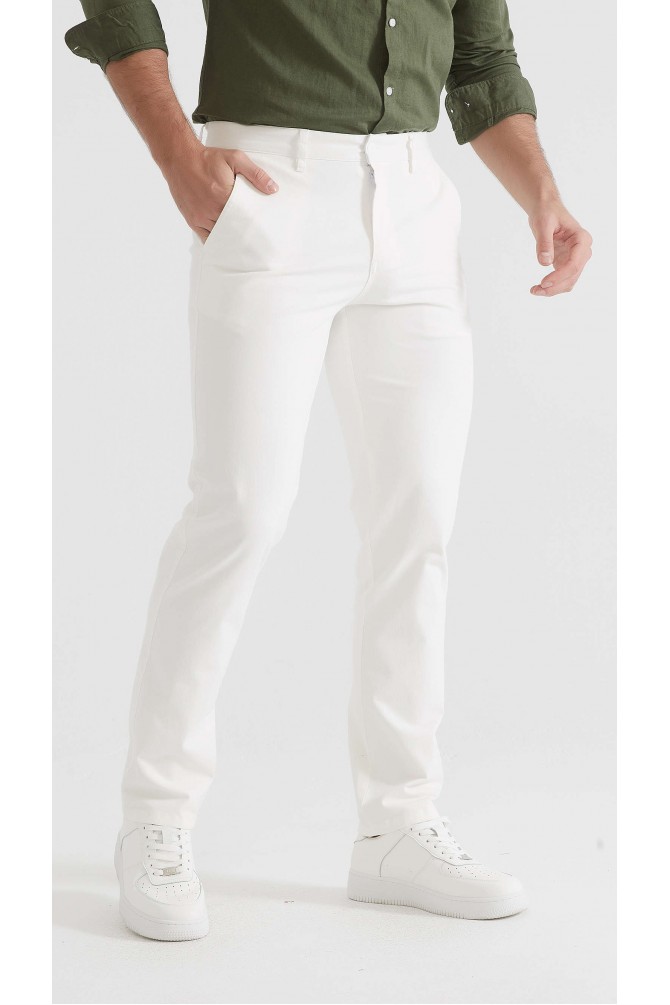 Pantalon chino coupe confort - Blanc