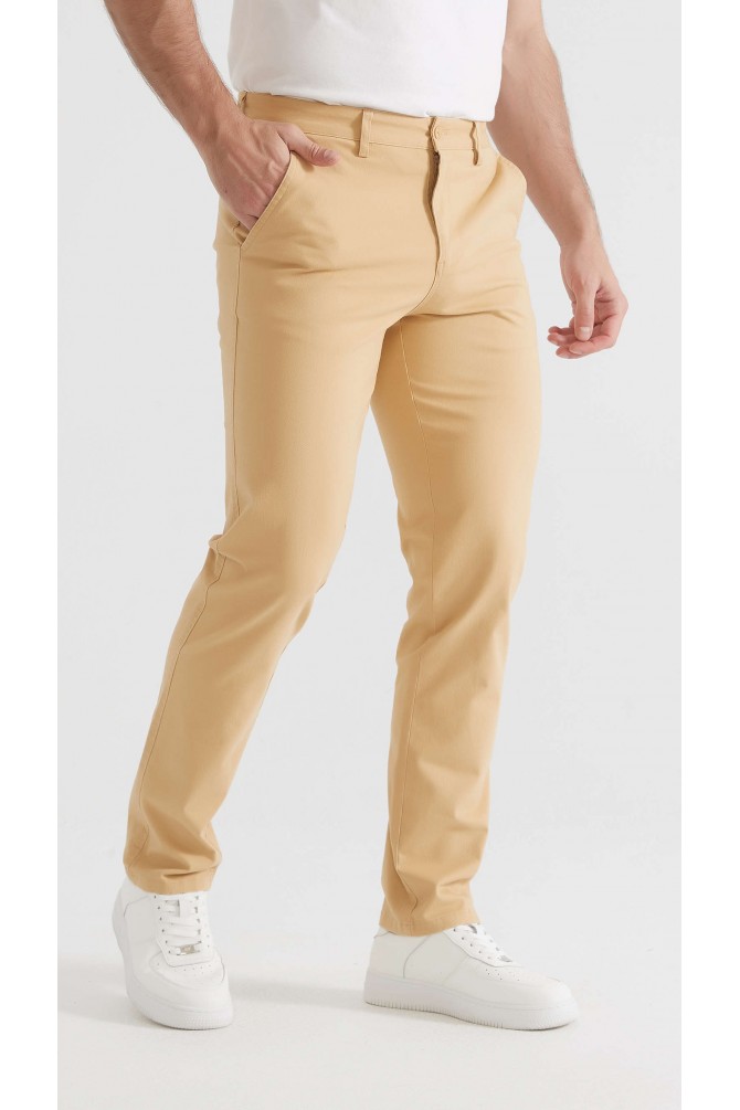Pantalon chino coupe confort - Camel