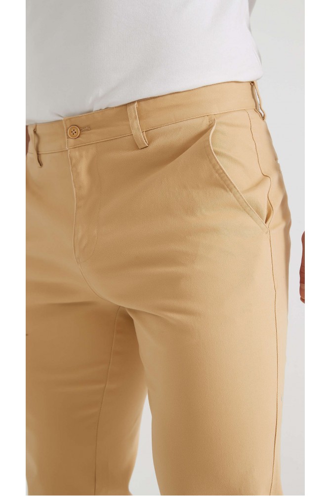 Pantalon chino coupe confort - Camel