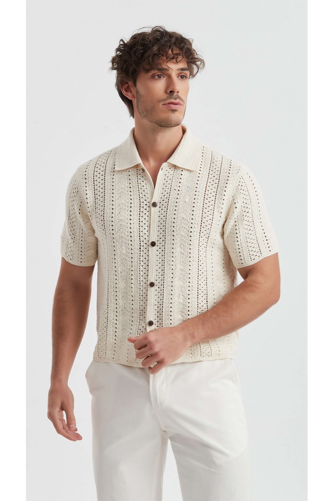 Embroidered shirt in cotton