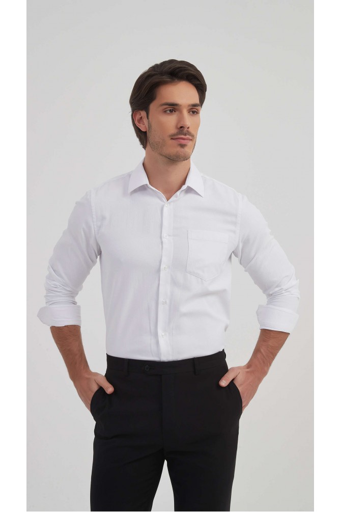 Chemise coton piqué coupe confort