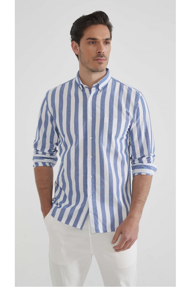 Striped shirt in linen