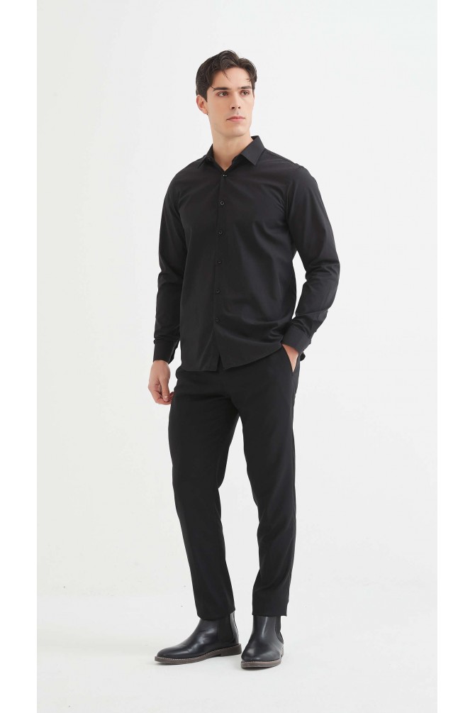 Confort fit non-iron poplin shirt