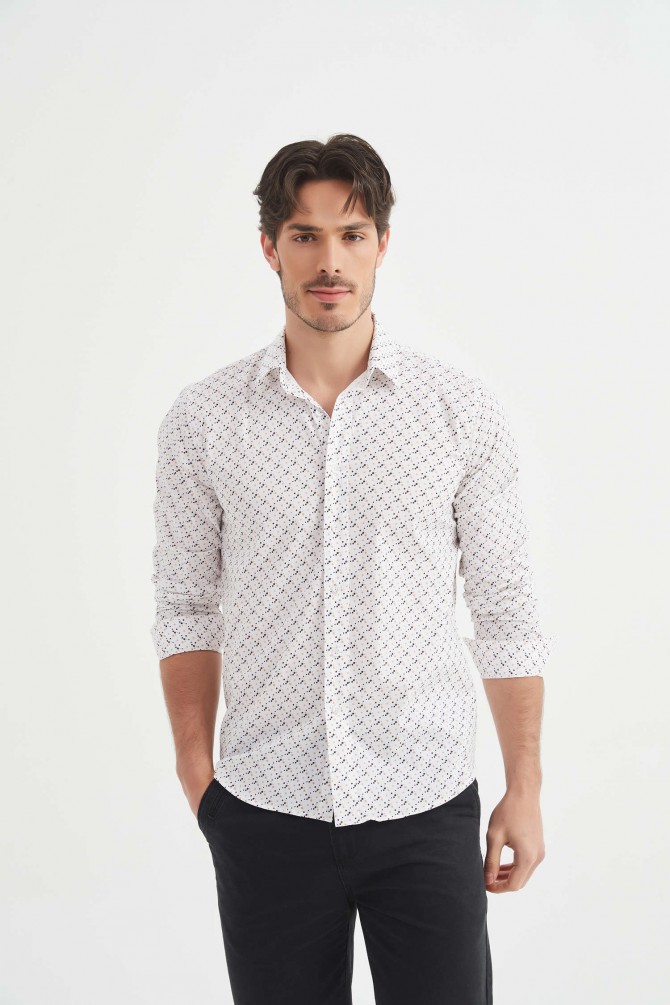 Chemise "PREMIUM" stretch à motifs coupe confort