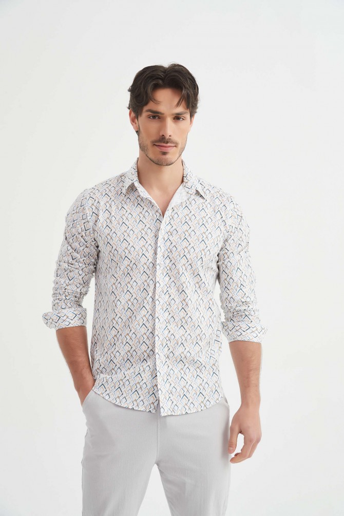 Chemise "PREMIUM" stretch à motifs coupe confort