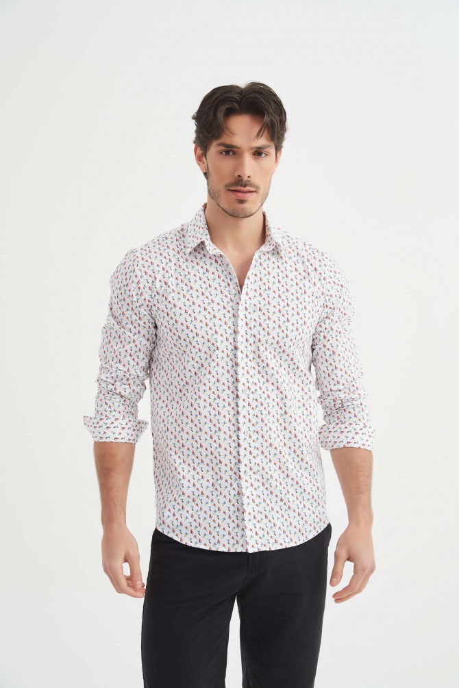 Chemise "PREMIUM" stretch à motifs coupe confort