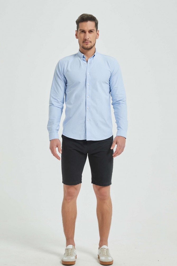 Shirt in 100% cotton oxford royal