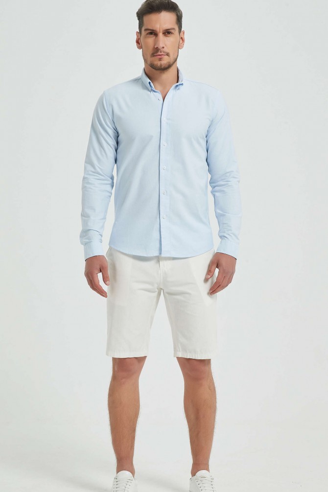 Shirt in 100% cotton oxford royal
