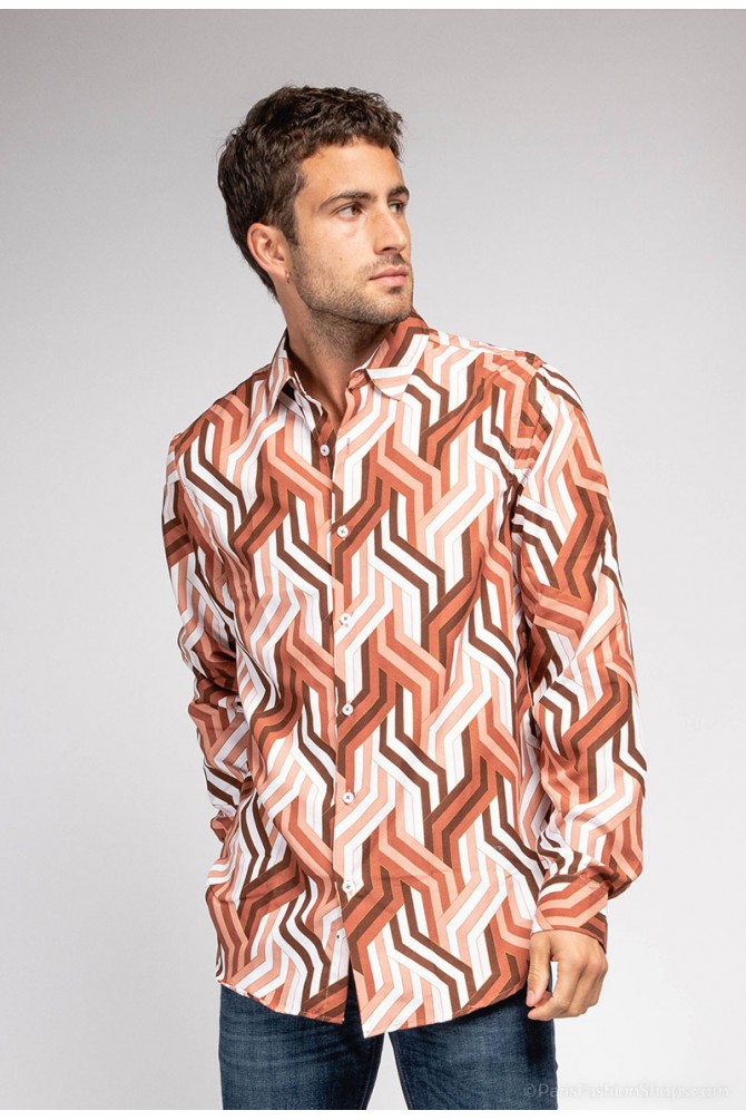 "SOFT TOUCH" stretch shirt California prints comfort fit