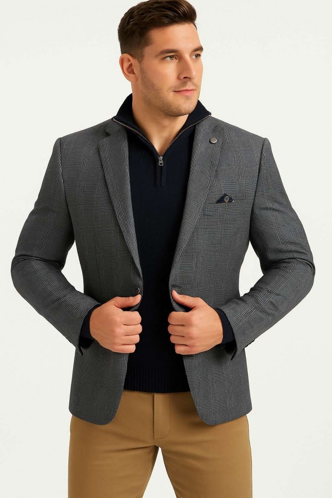 Blazer à coudières - Marine