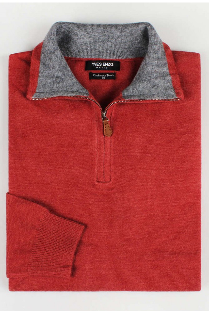 Zip fastening neck jumper
