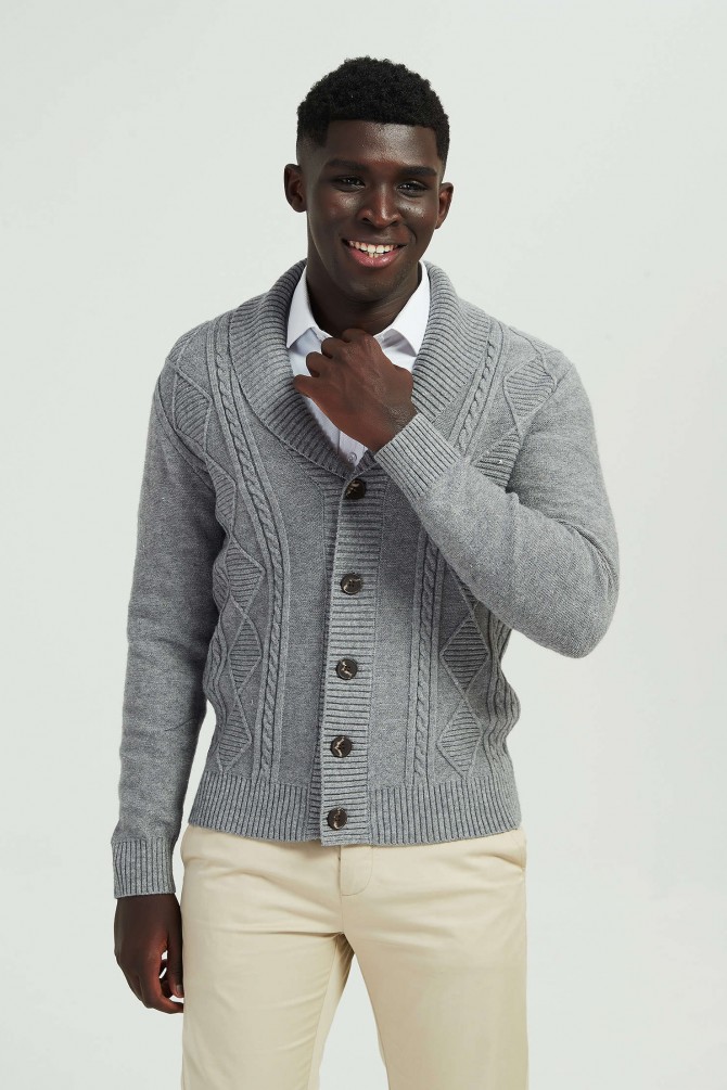 Cardigan torsadé "CASHMERE TOUCH" 