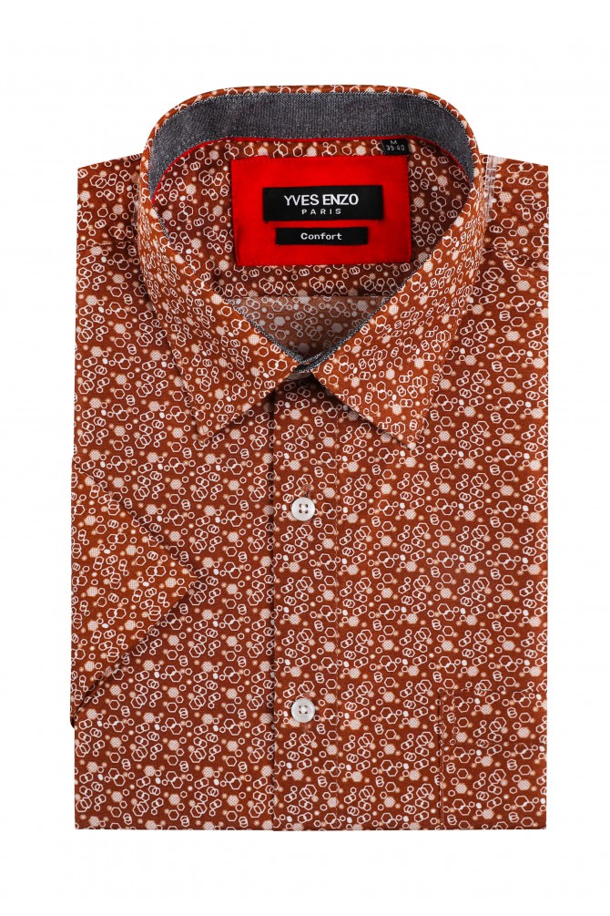 Terracotta LUCIOLE prints sleeveless shirt comfort fit