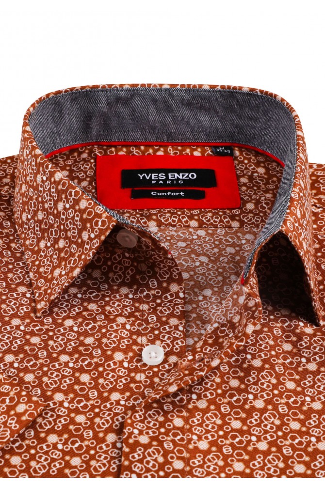 Terracotta LUCIOLE prints sleeveless shirt comfort fit