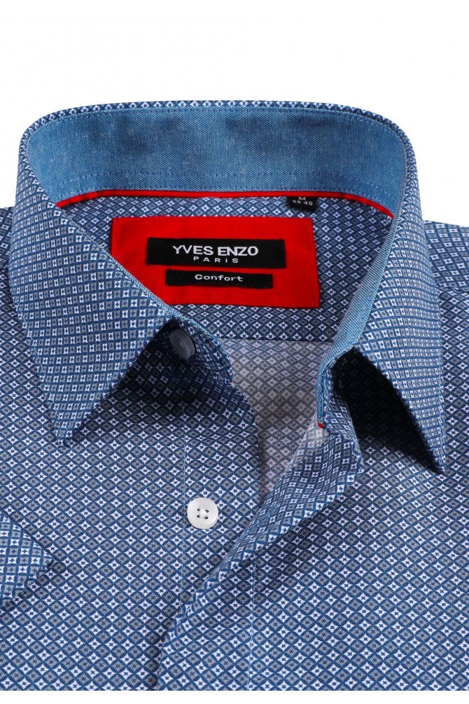 Blue SESAMO prints sleeveless shirt comfort fit