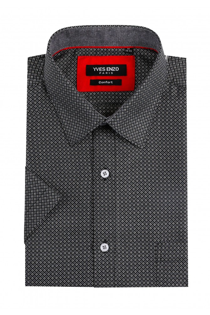 Black SESAMO prints sleeveless shirt comfort fit