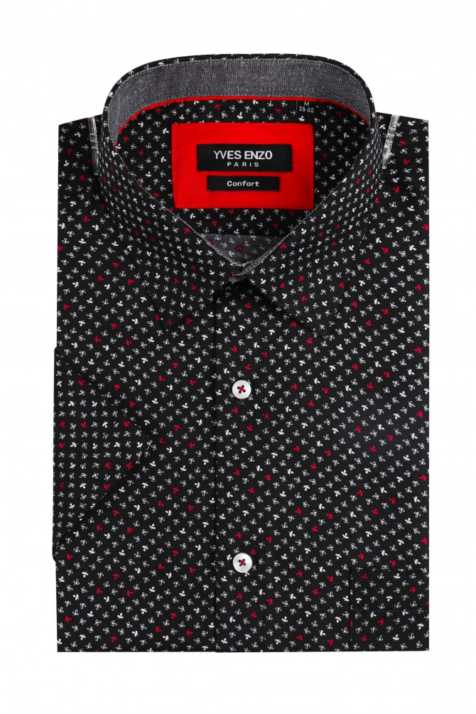 Chemisette noire motifs ROSSO coupe confort