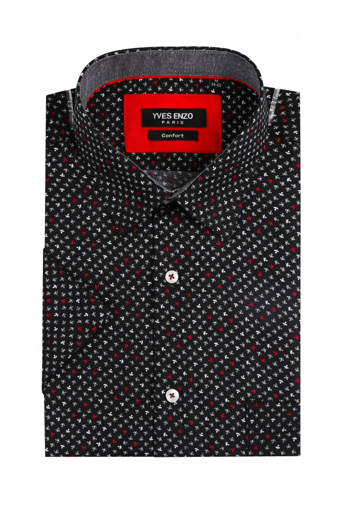 Chemisette noire motifs ROSSO coupe confort