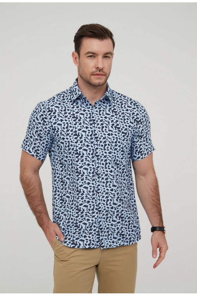 Blue PRADERA prints sleeveless shirt comfort fit