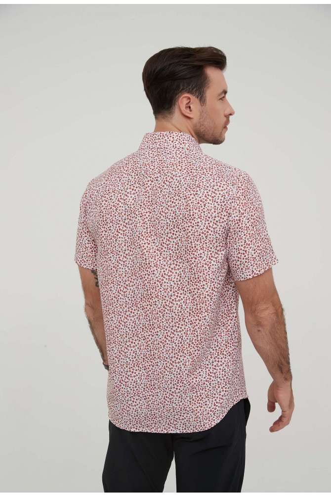White & red SHUI prints sleeveless shirt comfort fit