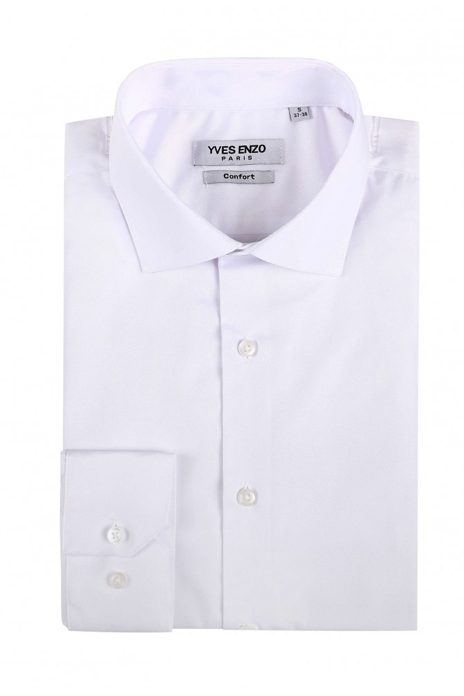 White confort fit cotton shirt