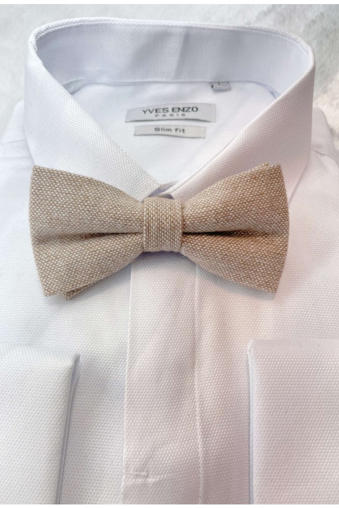 Wool light vichy vintage bow tie