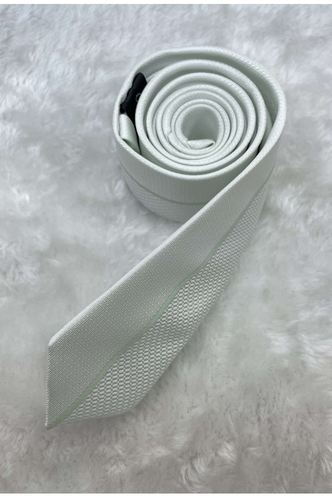 White printed tie