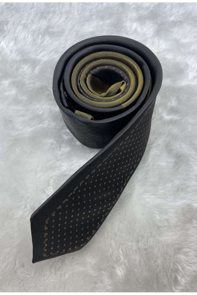 Black printed tie