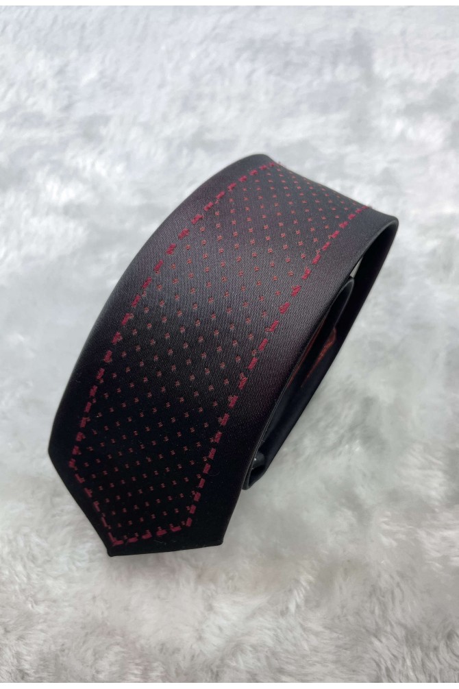 Black printed tie