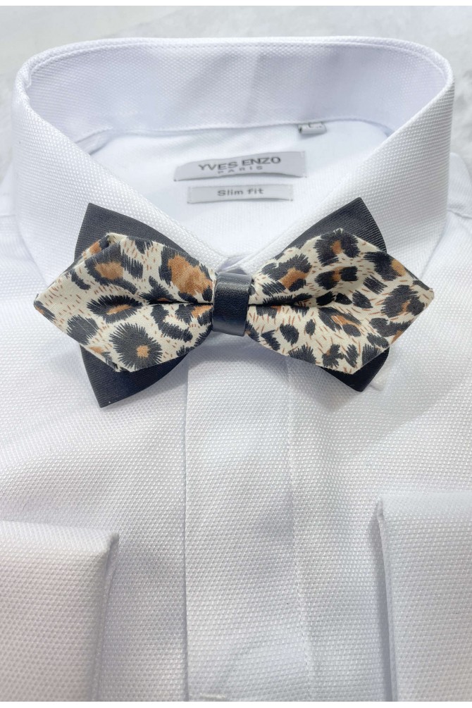 LEOPARD printed bow tie