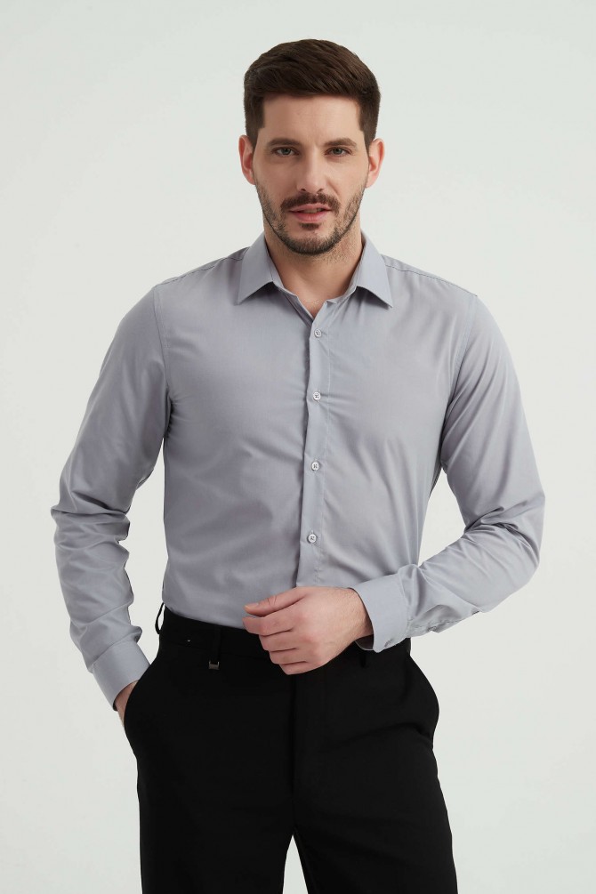 Shirt slim fit spread collar