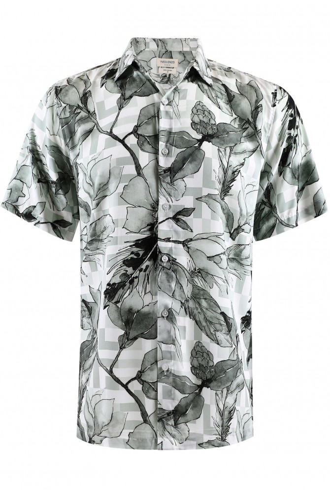 DIGITAL PRINTS sleeveless shirt adjusted fit