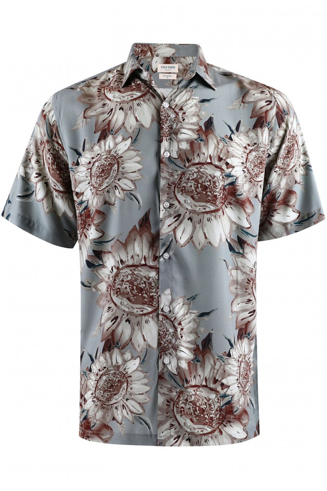 DIGITAL PRINTS sleeveless shirt adjusted fit