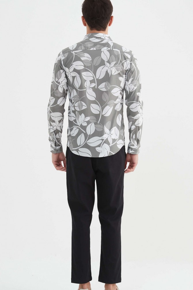 "PREMIUM" stretch shirt BRICKS prints ajusted fit
