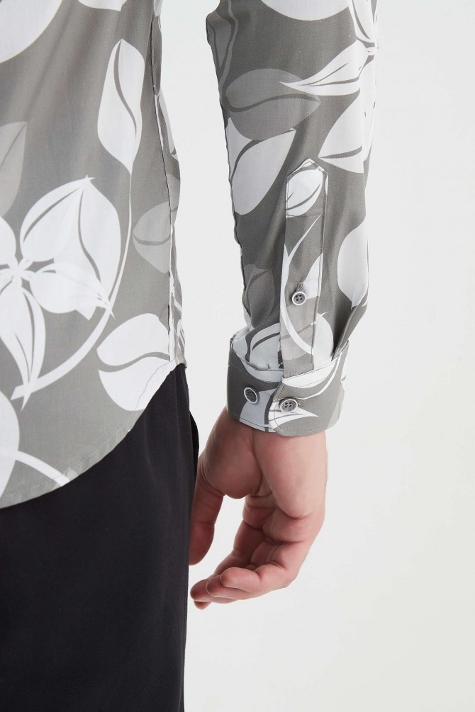 "PREMIUM" stretch shirt BRICKS prints ajusted fit