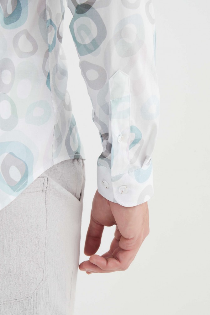 "PREMIUM" stretch shirt BRICKS prints ajusted fit