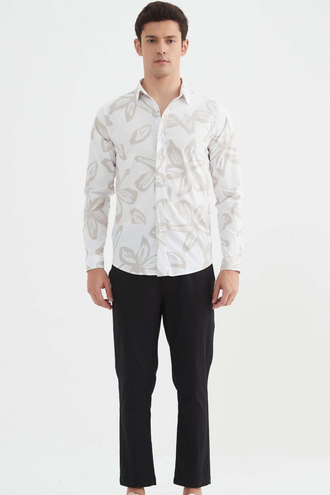 "PREMIUM" stretch shirt BRICKS prints ajusted fit