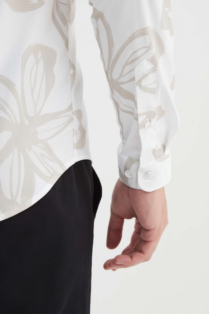 "PREMIUM" stretch shirt BRICKS prints ajusted fit
