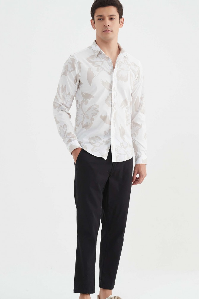 "PREMIUM" stretch shirt BRICKS prints ajusted fit