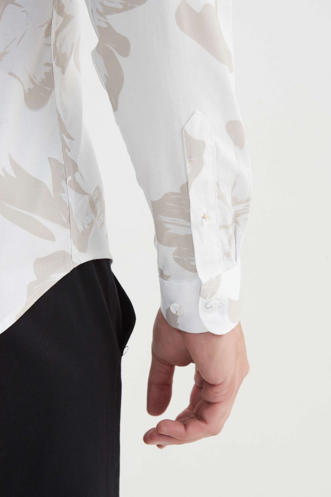 "PREMIUM" stretch shirt BRICKS prints ajusted fit