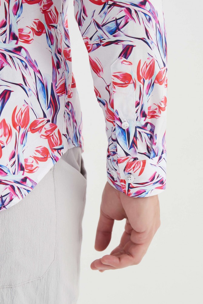 "PREMIUM" stretch shirt BRICKS prints ajusted fit